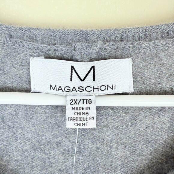 NWT Magaschoni 100% Cashmere V-Neck Pullover Sweater | Women’s 2X - Picture 4 of 10